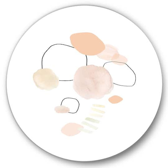 Designart - Watercolour Stains - Shabby Chic Metal Circle Wall Art